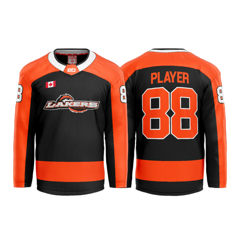 Okanagan Lakers Custom Player Black Jersey